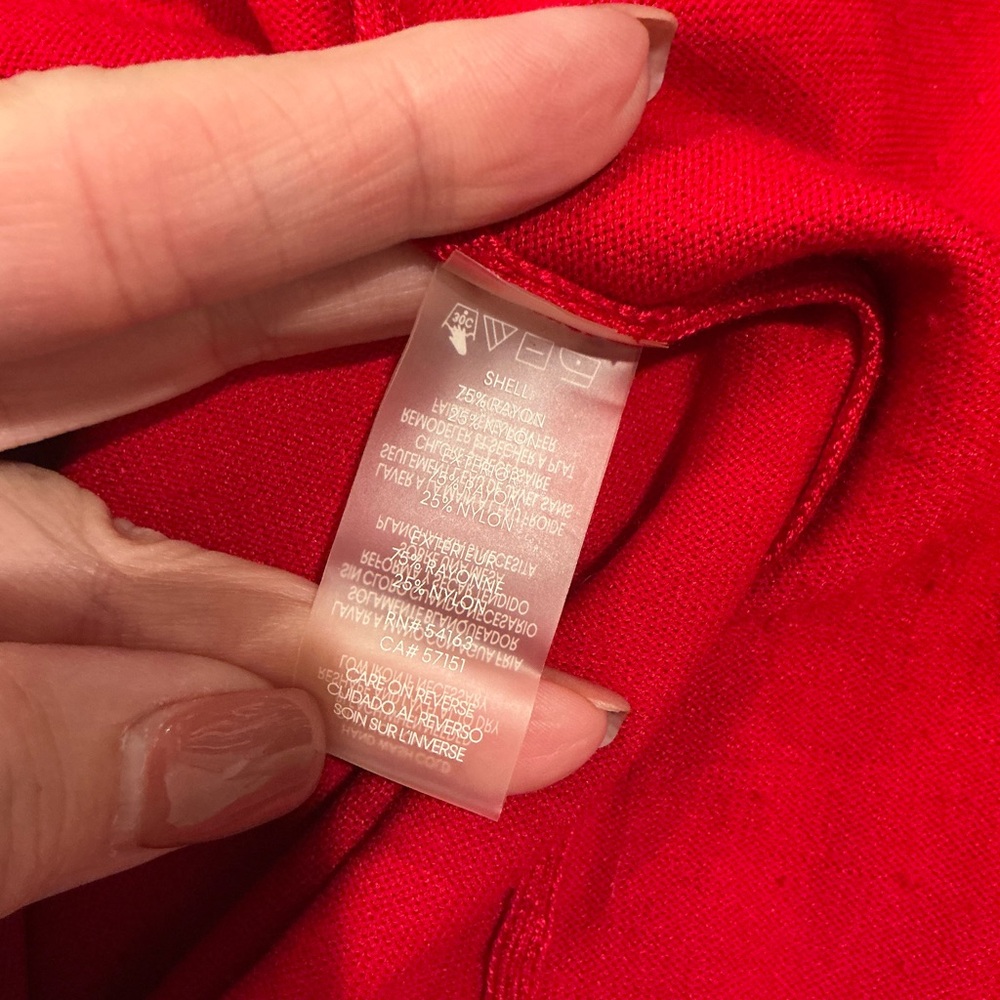 Calvin Klein Red mid length Sleeve Studded Dress - Picture 7 of 11